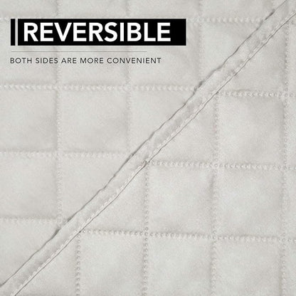 Easy-Going Reversible Couch Cover, Oversized Recliner, Ivory/Ivory | Machine - Image 5