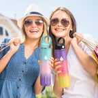 SENDESTAR Water Bottle 40oz Double Wall Vacuum Insulated Leak Proof Stainless Steel Sports Water Bottle—Wide Mouth with New Flex Straw Lid & Spout Lid (Hydrangea)