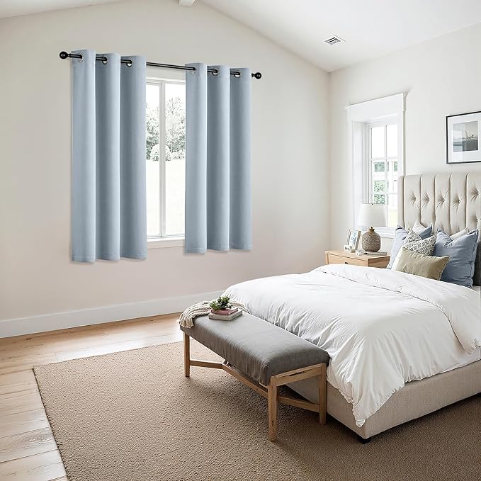 MIULEE Blackout Curtains for Bedroom 2 Panels 40 x 45 Inch Long Light Blue | - Image 6