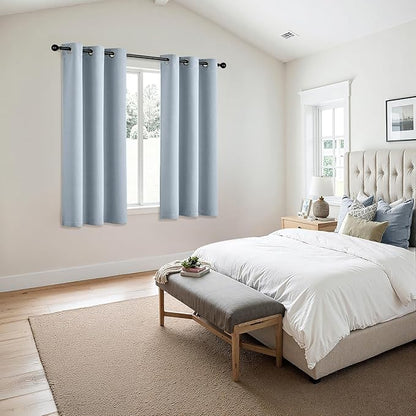 MIULEE Blackout Curtains for Bedroom 2 Panels 40 x 45 Inch Long Light Blue | - Image 6