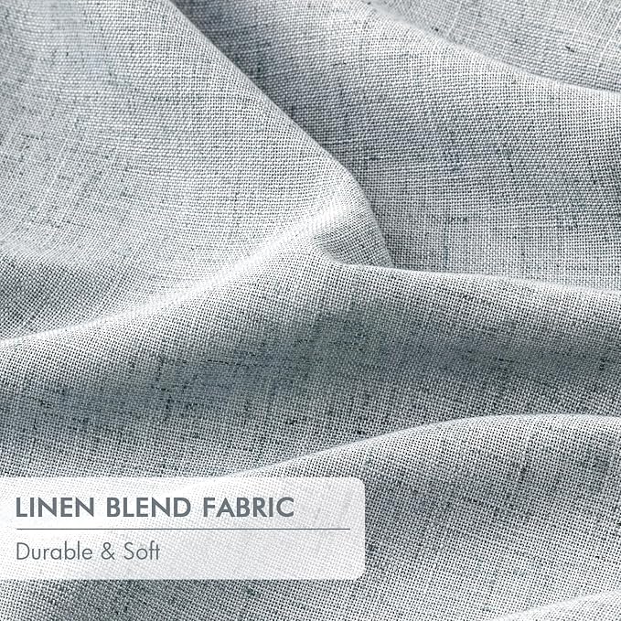 MIULEE Grayish Blue Pinch Pleated 100% Blackout Linen Curtains 40x96 Inches | - Image 6