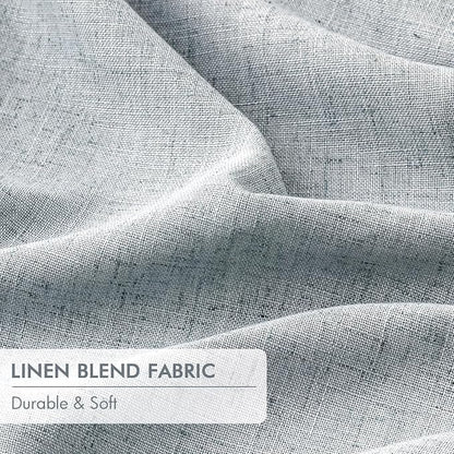 MIULEE Grayish Blue Pinch Pleated 100% Blackout Linen Curtains 40x96 Inches | - Image 6