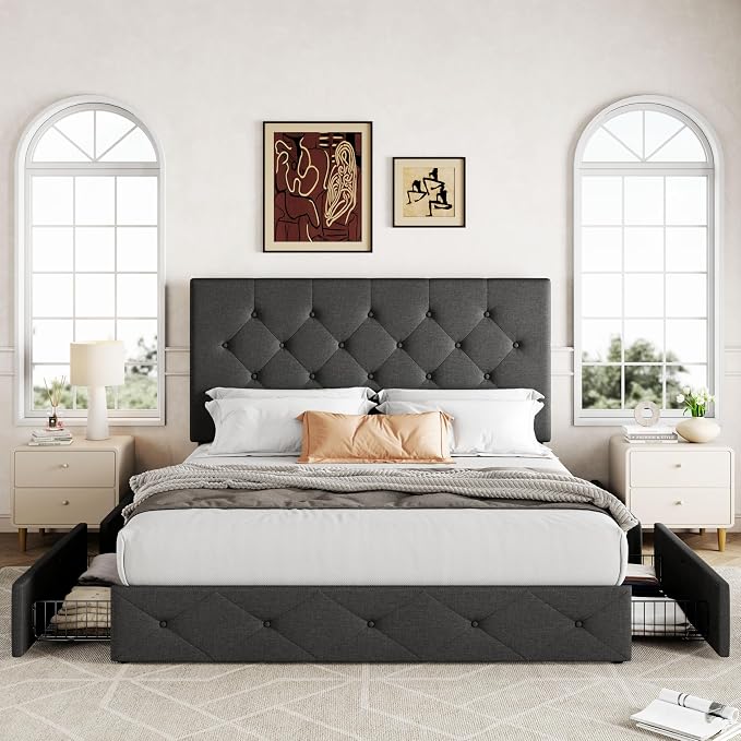Allewie Upholstered Full Size Platform Bed Frame - Image 3