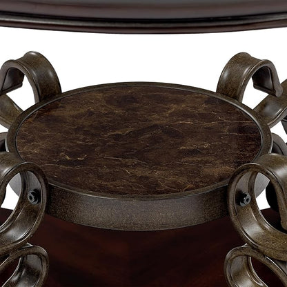 26.3'' Dark Brown Retro Wooden End Coffee Table - Image 7