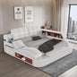 Luxury Smart King Bed Frame, Leather Headboard/Strong Wooden Slats by AFARTISANFURNITURE
