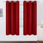 Red Thermal Blackout Curtains/42 x 72 Inch/Set of 2 Panels Room Darkening by Lemomo