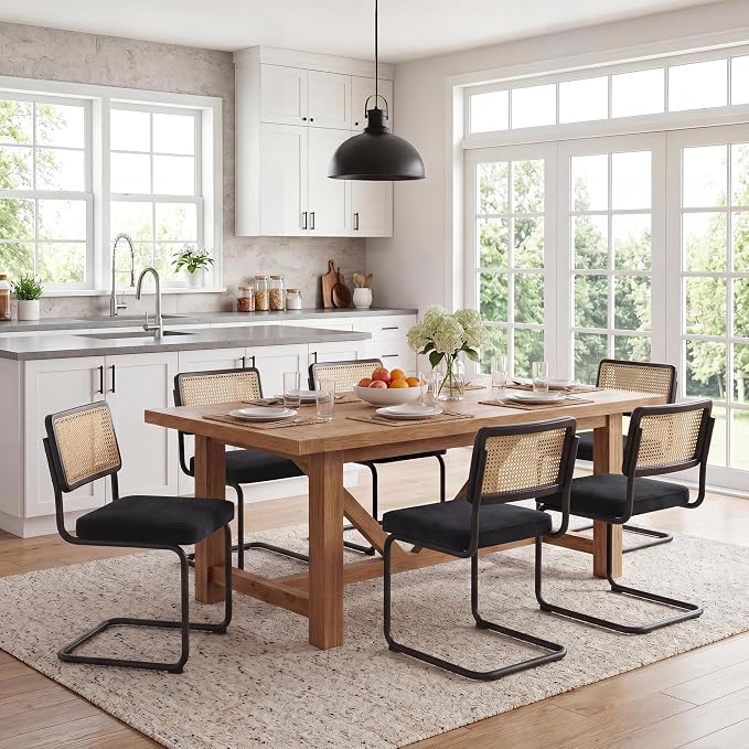 Zesthouse Rattan Dining Chairs Set of 6, Mid Century Modern Dining Room Chairs by Zesthouse
