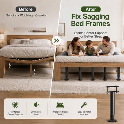 4Pcs Bed Frame Support Leg, Adjustable Height 5"-8.6", Extra Sturdy Steel Bed - Image 3