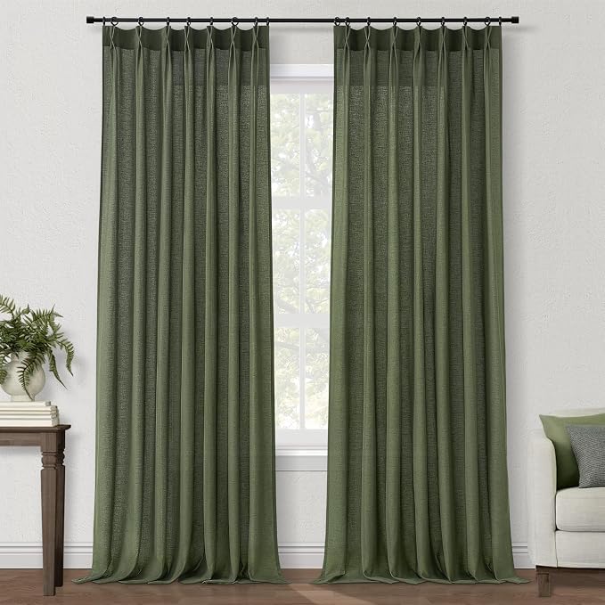 Pleated Linen Curtains 105 Inches Long - Image 9
