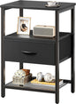 Huuger Night Stand with Fabric Drawer, Side Table with Mesh Shelf, Bedroom by Huuger