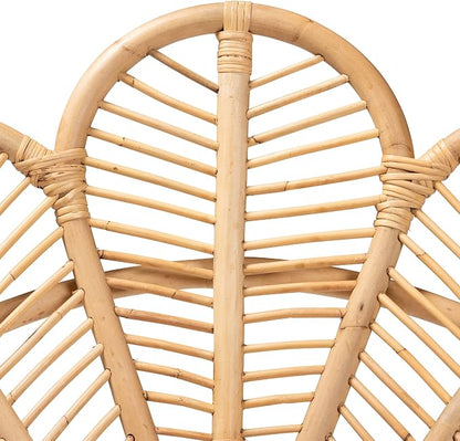 bali & pari Garan Modern Bohemian Natural Rattan and Black Metal Accent Chair - Image 7