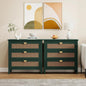 31.5" Retro Green Accent Storage Cabinets, Boho 3-Drawer Cabinets by YHFEXYT