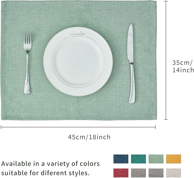 BALCONY & FALCON Placemats Set of 6 Faux Linen Cloth Place Mats Washable - Image 5