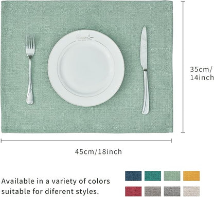BALCONY & FALCON Placemats Set of 6 Faux Linen Cloth Place Mats Washable - Image 5