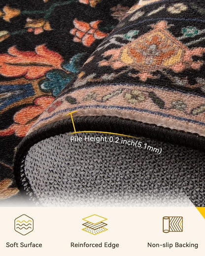 RELEANY Washable Area Rug, Square 4'x4', Water Repellent, Pet Friendly - Image 2