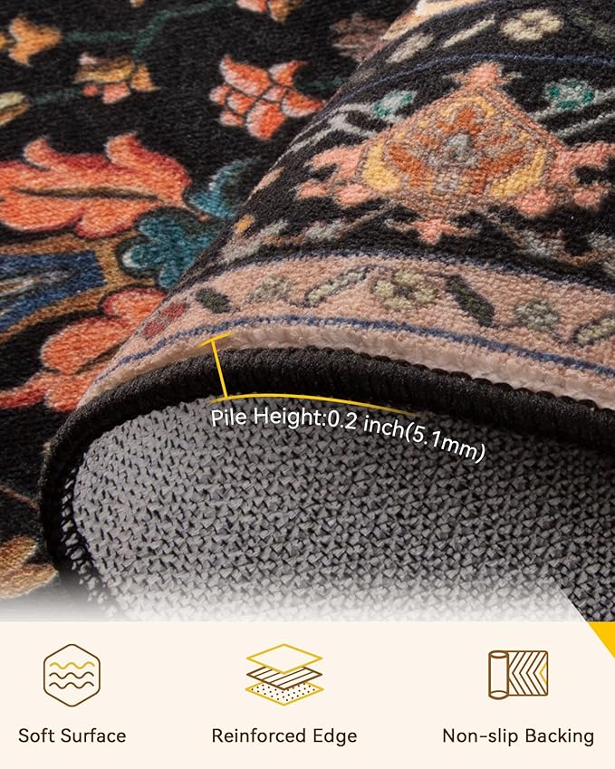 RELEANY Washable Area Rug, Runner 3'x6', Water Repellent, Pet Friendly - Image 4