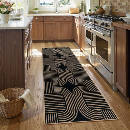 Lahome Modern Geometric Runner Rug, 2x6 Laundry Room Rug Runners - Image 3