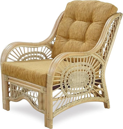 Malibu Lounge Living Accent Armchair Natural Rattan Wicker Handmade Design - Image 5