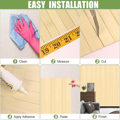 2 Pack Bamboo Wall Panel for Interior Wall Decor, Renewable Pole Wrap - Image 5