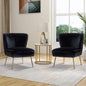 HULALA Home Velvet Accent Chair Set of 2, Modern Armless Upholstered Side Chair by HULALAHOME