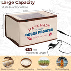 Folding Dough Proofer Box with Temp Control (50-130℉) & 24H Timer, Extra Large Bread Proofing Box for Sourdough, Pizza, Yogurt, Seed Starting, 3D Filament Drying, Space-Saving & Easy to Use
