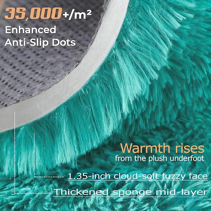 8x10 Area Rugs for Living Room: Fluffy Shag Soft Washable Rug Large Fuzzy Plush - Image 4