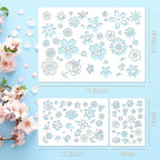 Zonon 3 Pieces Stencil Template Painting Stencil Spring Summer Template Reusable Drawing Set for Daily DIY Art Notebook Wedding Card Scrapbook Home Decor 3 Sizes(Flower Style)