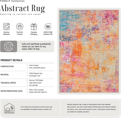 6x9 Area Rug Living Room: Modern Washable Soft Carpet Galaxy Haze | - Image 2