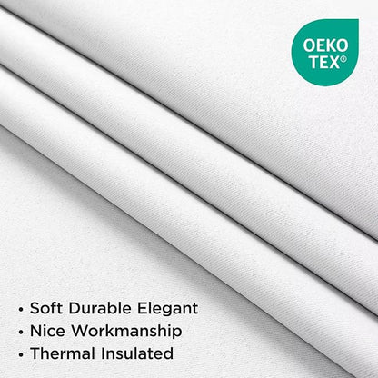 Joydeco 72 Inch 60% Blackout White Curtains 2 Panels, Elegant Semi Sheer - Image 3