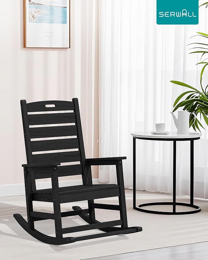 SERWALL Outdoor Rocking Chair Set of 2, Oversized Rocking Chair - Image 2