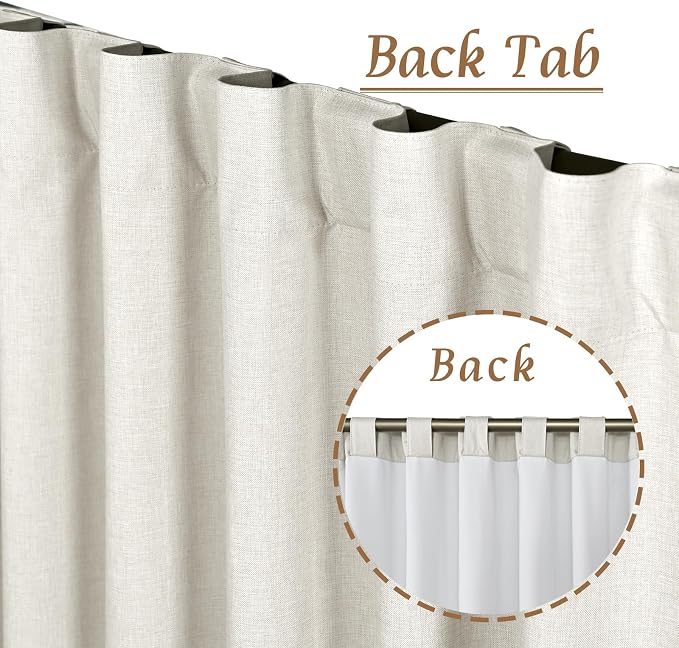 Natural 100% Blackout Linen Curtains 45 Inches - Image 5