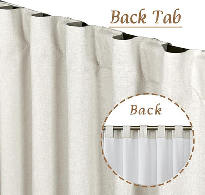 Natural 100% Blackout Linen Curtains 45 Inches - Image 5