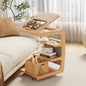 AQIMUELE Wooden C-Shaped End Table, Couch Desk by AQIMUELE