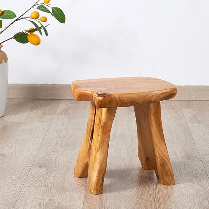 Natural Shape Stump Stool 12.5"x10"x12" Solid Wood Cedar Root End Table Rustic - Image 4