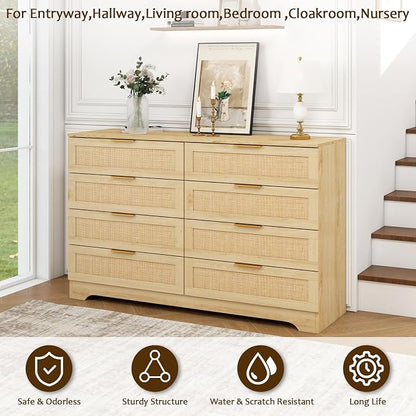 HOPUBUY Living Room Table Sets of 1, Boho Drawer and Large Drawer Nightstand - Image 8