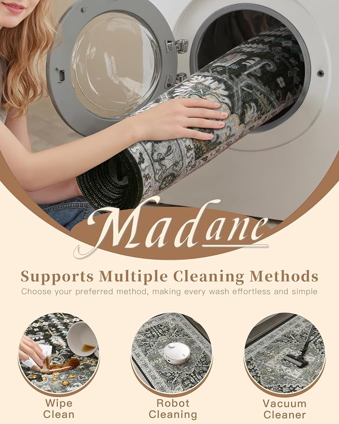 Madane Washable Runner Rugs 2x10 - Image 9