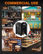 Insulated Beverage Dispenser 2.5 Gallon, Hot and Cold Drink Water Pitcher Coffee Carafe with Spigot Handle and Stand, Commercial Thermal Urn for Chocolate Cocoa Iced Juice Tea Milk Punch Outdoor Party