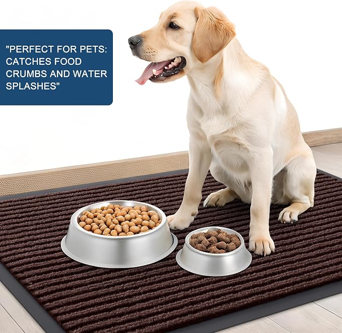 OLANLY 2-Pack Front Door Mats 59x23, Waterproof Heavy-Duty Doormats | Brown - Image 6