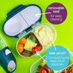 b.box Snack Box (2-pack) Reusable Snack Containers with Lids – Bento Box for Kids & Toddlers, Leakproof Lunch Box, BPA-Free and Dishwasher Safe Snack Container (S'shake + Indigo Rose, 1 3/4 Cup)