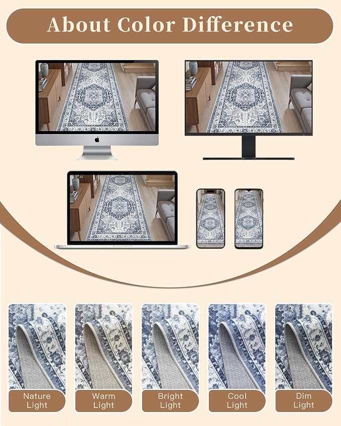 Madane Washable Area Rug 2x3 Small Entryway Rugs Non-Slip, Low Pile Floor Carpet - Image 9
