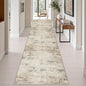 3x14 Washable Runner Rug：Modern Abstract Soft Carpet Beige Brown | by FXRHLP