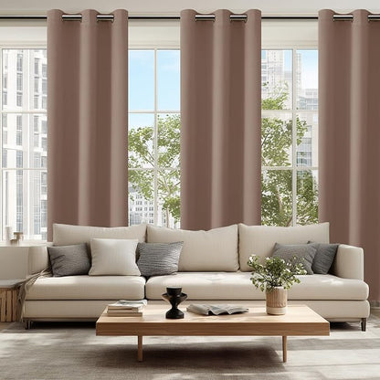 Blackout Curtains for Bedroom 38 x 84 Inch Long Cappuccino 2 Panels | Thermal - Image 6