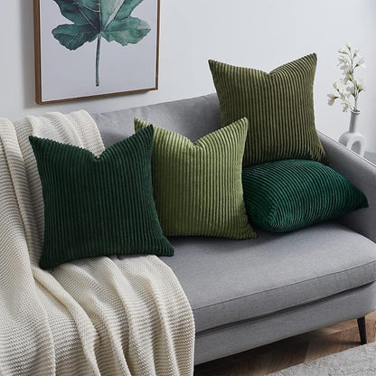 Topfinel Couch Throw Pillows Covers 18x18 Inch Set of 4, Olive Emerald Green - Image 5