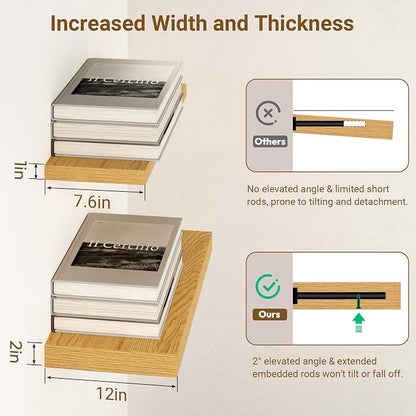 55 Inch Floating Shelves, 12 Inch Deep Floating Shelves - Image 4