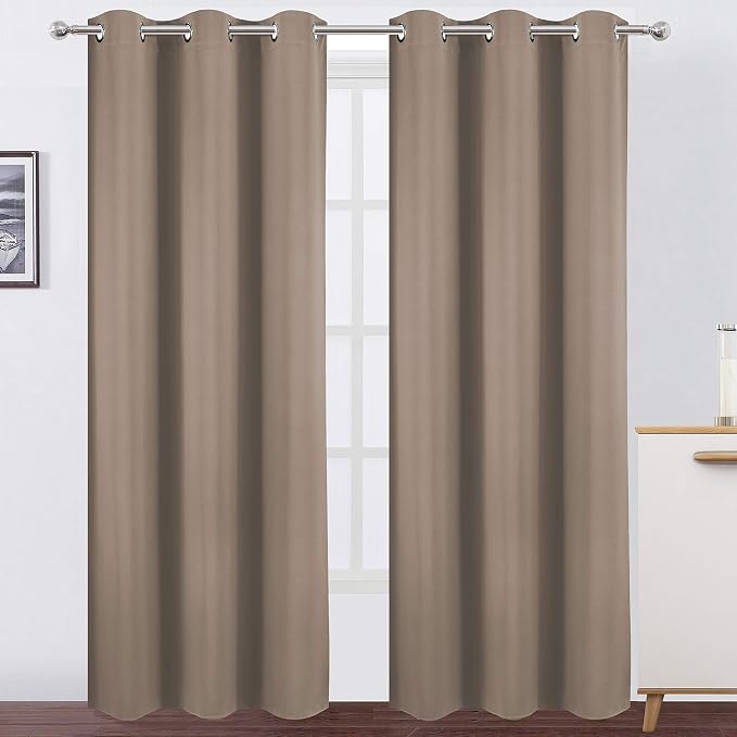 Cappuccino Thermal Blackout Curtains/42 x 95 Inch/Set of 2 Panels Room - Image 2