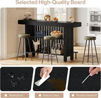 Tribesigns Black Large Home Bar Unit, 2-Tier Mini Bar Table Height Pub Table with Footrest, 63-Inch Modern Coffee Bar Cabinet for Home Kitchen, Bistro, Dining Room, Living Room