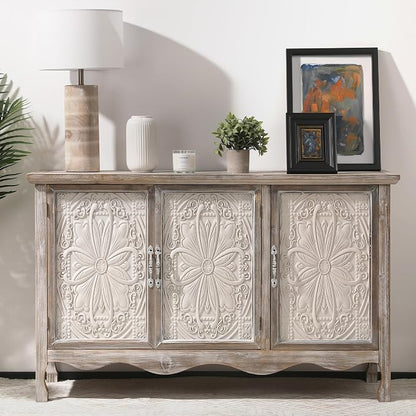 RoyalCraft Buffet Cabinet with Storage, Vintage Solid Wood Sideboard with 3 - Image 7