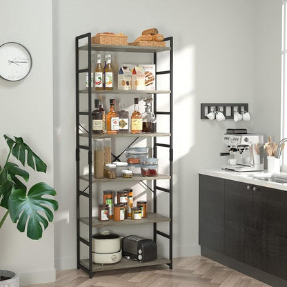 NUMENN 6 Tier Bookshelf, Tall Bookcase Shelf Storage Organizer, Modern Book - Image 2