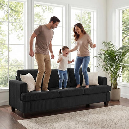 Apicizon 89" Dark Grey Couch for Living Room, Comfy Clound Couch 3 Seater Sofa - Image 4