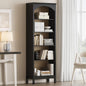 Arched Bookshelf with 5 Tier Open Shelves, Study and Living Room, Modern Black by JMHDYG